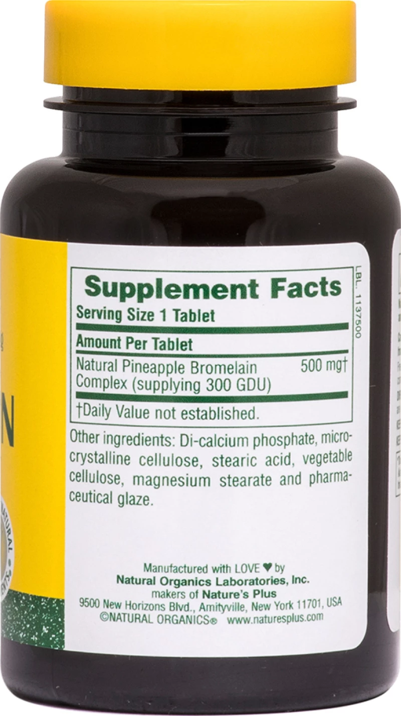 Nature's Plus Bromelain 500mg 60 ταμπλέτες