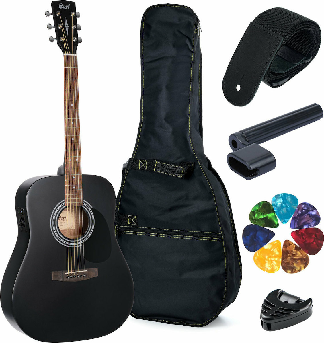 Cort AD810E Satin Black - Bundle