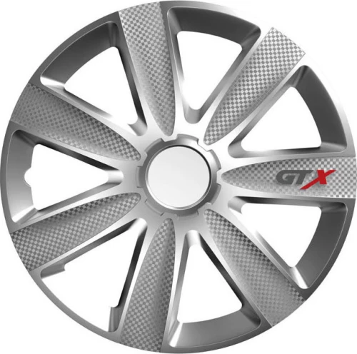 Auto Gs Σετ Τάσια Αυτοκινήτου GTX Carbon 4τμχ 15" Ασημί