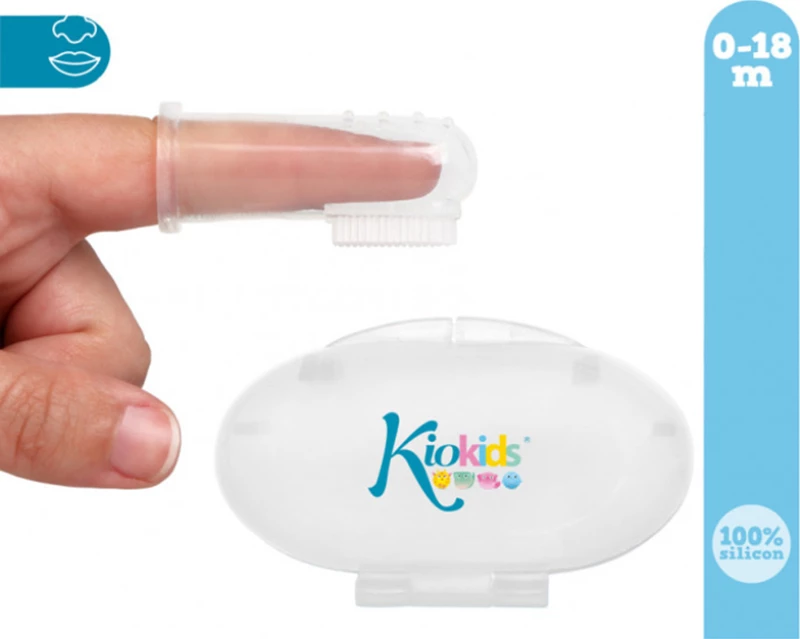 Kiokids Δαχτυλική Οδοντόβουρτσα Σιλικόνης 0-18m