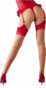 Cottelli Collection Stockings Skin / Red