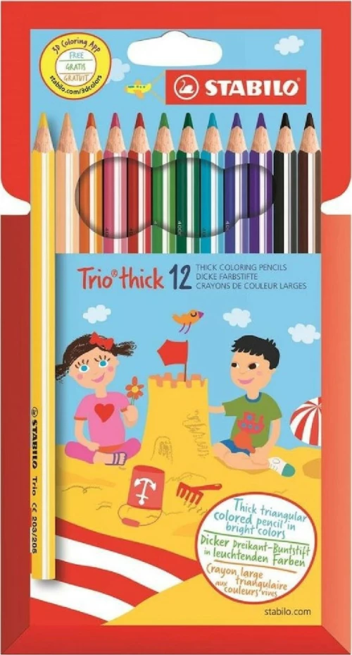 Stabilo Trio Thick Σετ Ξυλομπογιές 12τμχ
