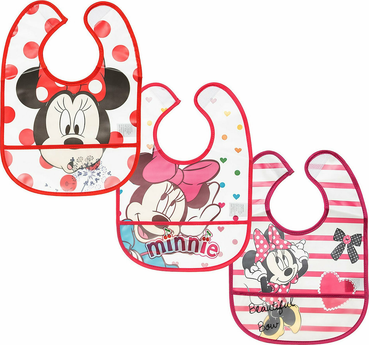 Alouette Σαλιάρα Πλαστική Minnie Mouse 3τμχ