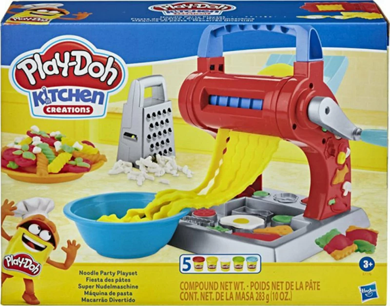Hasbro Play-Doh Πλαστελίνη - Παιχνίδι Kitchen Creations Noodle Party για 3+ Ετών, 5τμχ