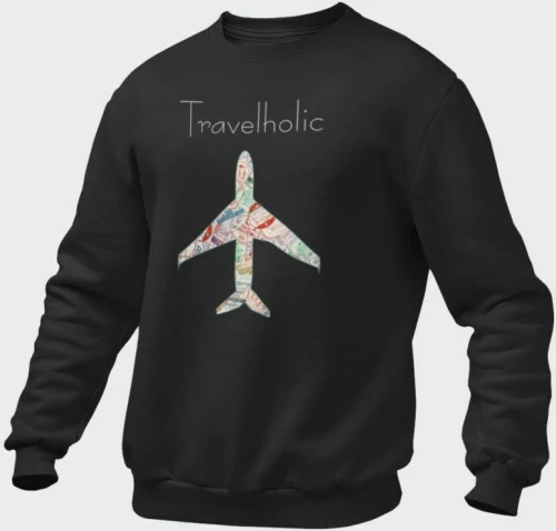 Travelholic Παιδικό Φούτερ - BLACK
