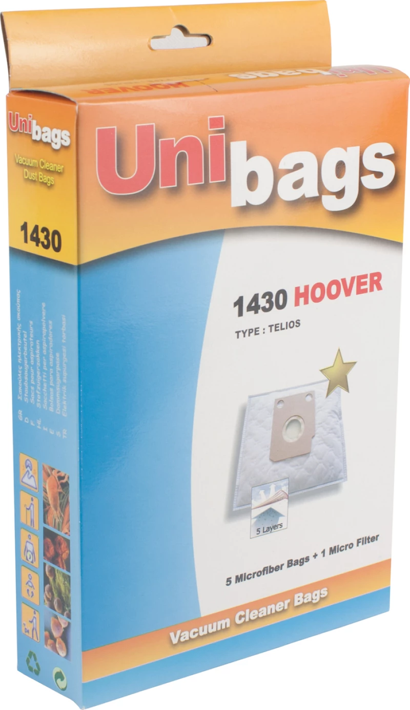 Unibags 1430 Σακούλες Σκούπας 5τμχ