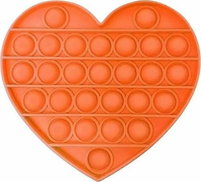 Pop It Fidget Bubble Heart Πορτοκαλί