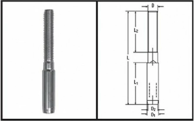 Ανοξείδωτο Άκρο Πρέσας M8447 A4 6mm