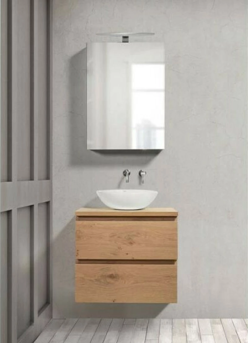 Mabo Single 060 Πάγκος με Νιπτήρα & Καθρέπτη 60x60x60cm 420