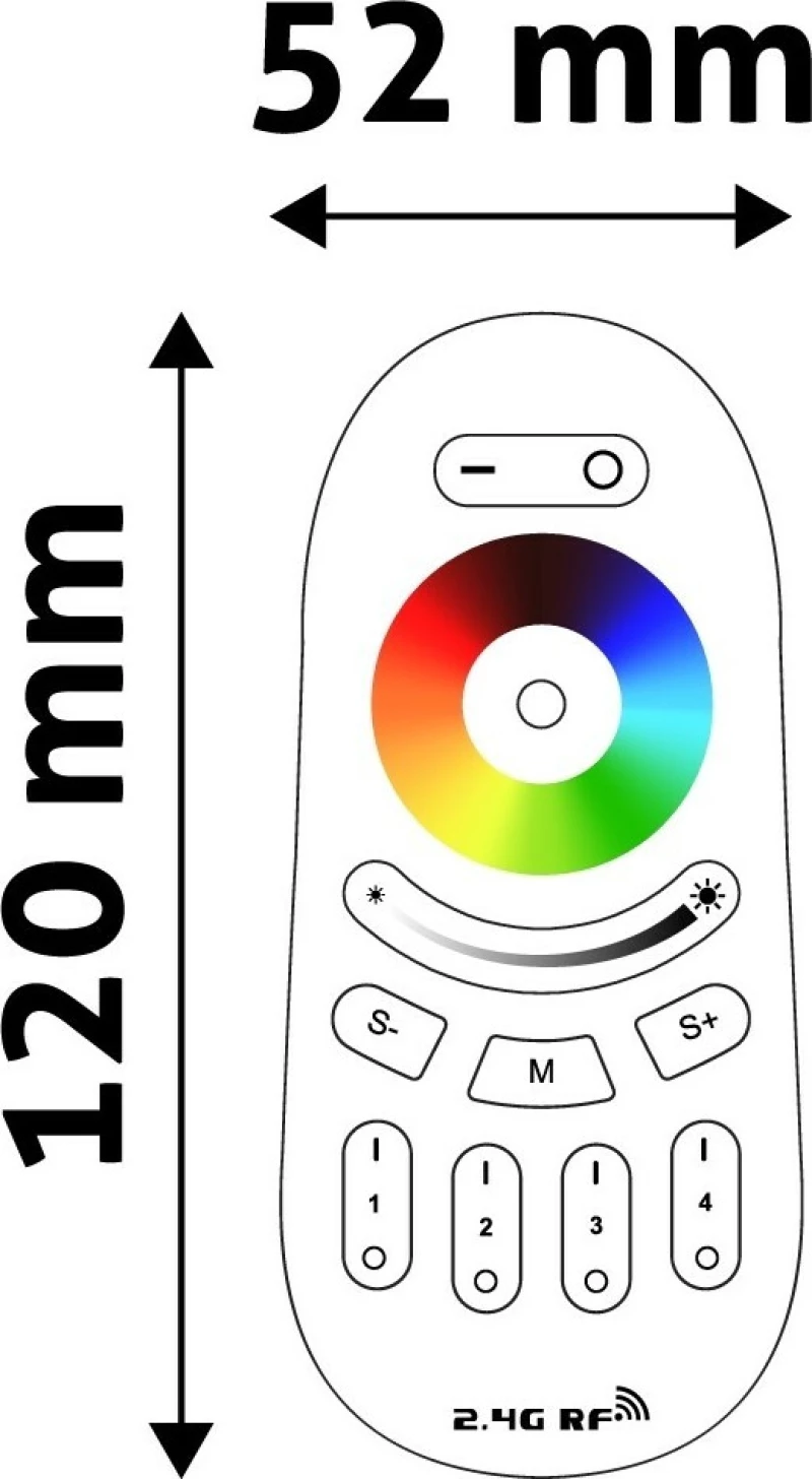 Avide Led Strip 12V Rgb+W 4 Zone Rf Touch Remote For 288W Controller