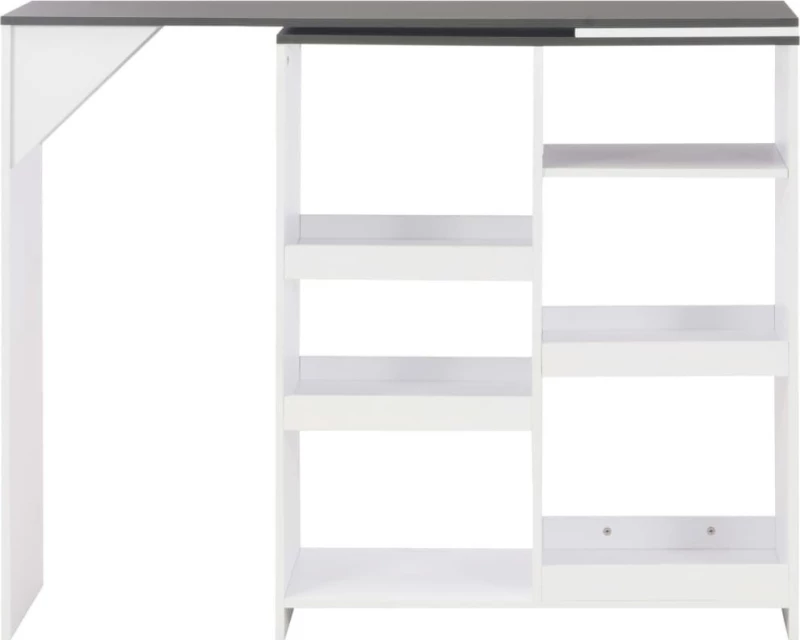 Τραπέζι Μπαρ με Κινητή Ραφιέρα Λευκό 138 x 39 x 110 εκ.