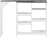Τραπέζι Μπαρ με Κινητή Ραφιέρα Λευκό 138 x 39 x 110 εκ.