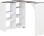 Τραπέζι Μπαρ με Κινητή Ραφιέρα Λευκό 138 x 39 x 110 εκ.