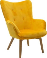Kido Πολυθρόνα Βελούδινη σε Κίτρινο Χρώμα 73x80x89cm