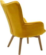 Kido Πολυθρόνα Βελούδινη σε Κίτρινο Χρώμα 73x80x89cm