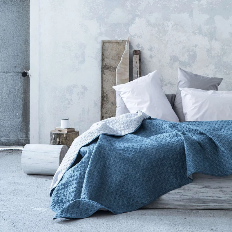 Nima Κουβερλί Υπέρδιπλο 220x240 Rombo Aegean Blue/Silver Gray