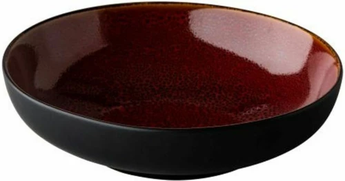 Πιάτο Pasta Speckle QU90001 D22cm Black - Red Q Authentic Πορσελάνη