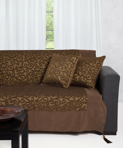 Silk Fashion Ριχτάρι Τετραθέσιου Καναπέ 602 Κλαδί 180x320cm Λαδί