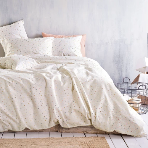 Rythmos Σετ Πάπλωμα Υπέρδιπλο με 2 Μαξιλαροθήκες 220x240 Confetti Beige