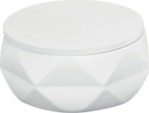 Kleine Wolke Crackle Jar 8046100873 Θήκη για Βαμβάκι Επιτραπέζια από Ρητίνη Λευκή