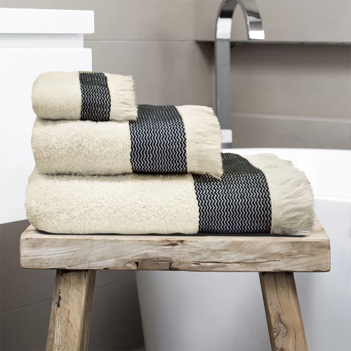 Lino Home Σετ Πετσέτες 3τμχ Belom Ecru