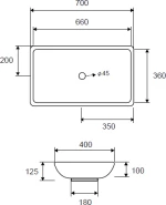 Karag LT1017 Επικαθήμενος Νιπτήρας Πορσελάνης 70x40cm Λευκός