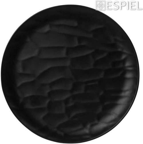 Espiel Wavy Πιάτο Γλυκού από Μελαμίνη Matte Black με Διάμετρο 21cm