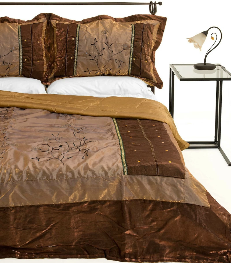 Silk Fashion Κουβερλί Υπέρδιπλο Σετ 220x240 10507 Καφέ