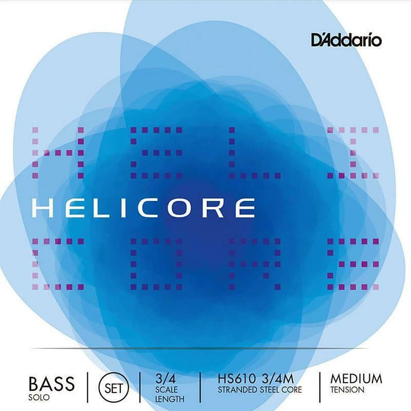 Daddario Helicore Solo Bass String Set Medium Tension 3/4 Medium