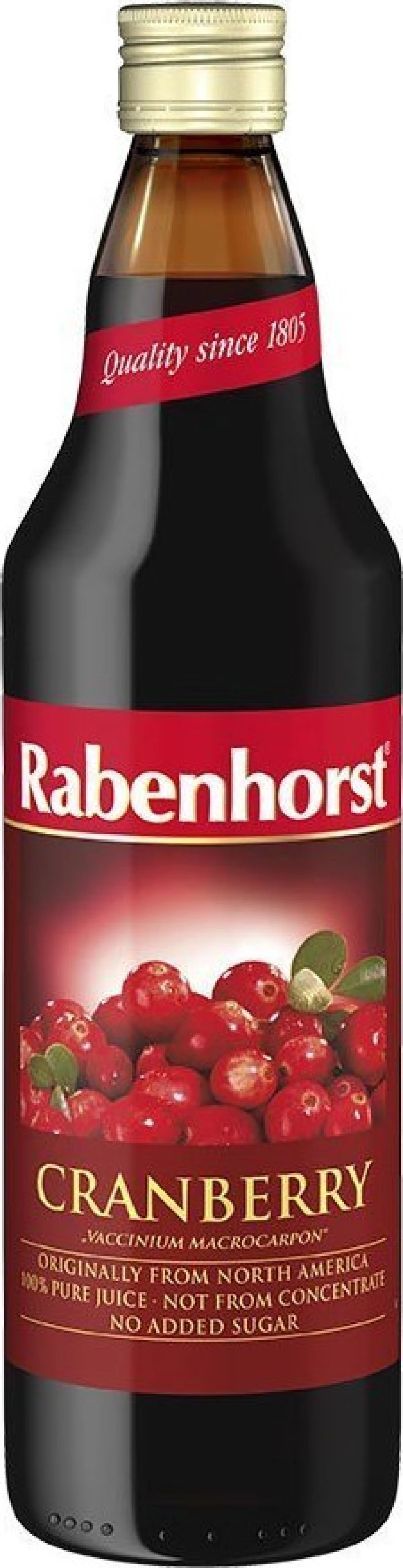Rabenhorst Χυμός Cranberry Χωρίς Ζάχαρη 750ml