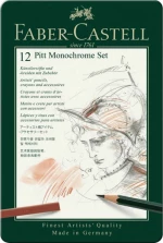 Faber-Castell Pitt Monochrome Set σε Μεταλλική Κασετίνα 12τμχ