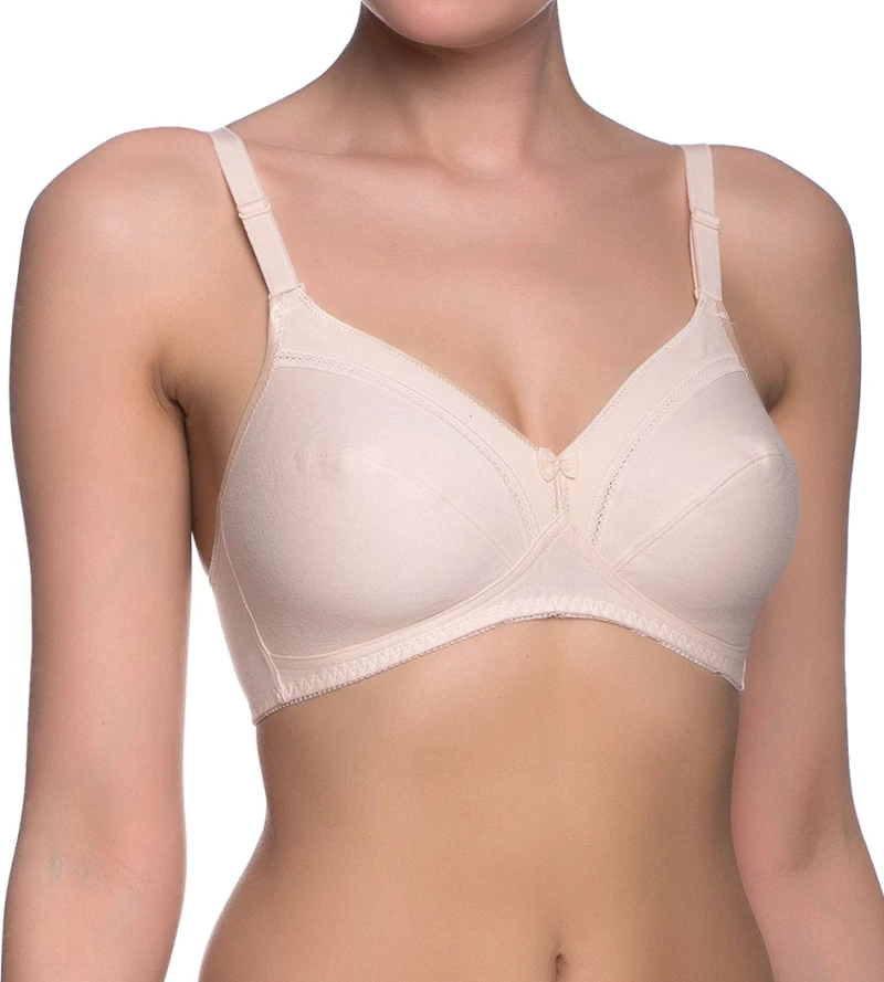 Triumph Cotton Classic Stretch Μπεζ Σουτιέν Χωρίς Ενίσχυση & Χωρίς Μπανέλες