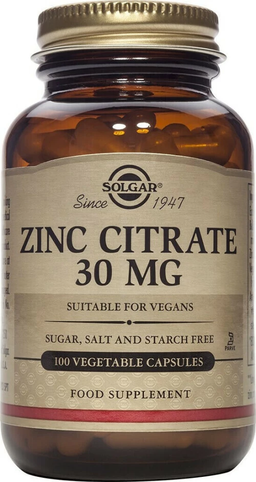 Solgar Zinc Citrate 30mg 100 κάψουλες