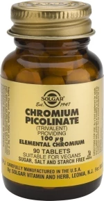 Solgar Chromium Picolinate 100mcg 90 ταμπλέτες