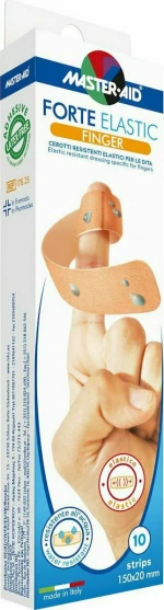 Master Aid Forte Finger Elastiv Στενή Ελαστική Γάζα, Αυτοκόλλητη για Δάχτυλο 150x20mm 10τμχ