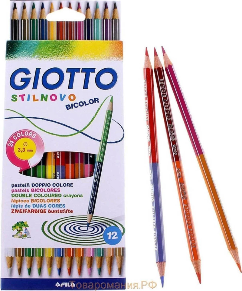 Giotto Stilnovo Bicolor Ξυλομπογιές Διπλές 24χρώματα/12τμχ