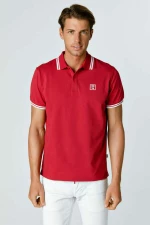 SULPHUR POLO PIQUE S/S STR.COL+CUF+RUB.PRINT SN76 Κόκκινο