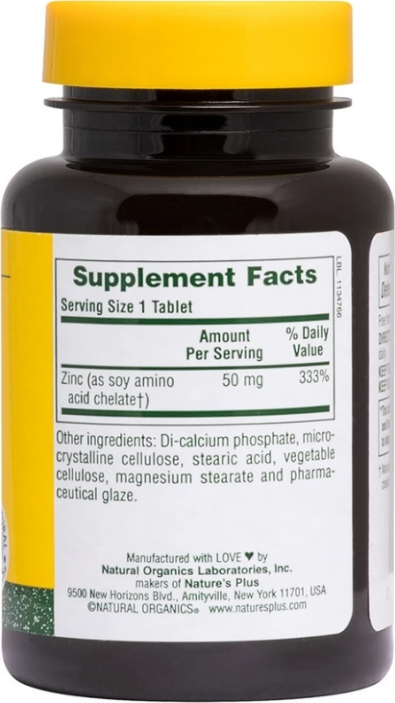 Nature's Plus Zinc 50mg 90 ταμπλέτες