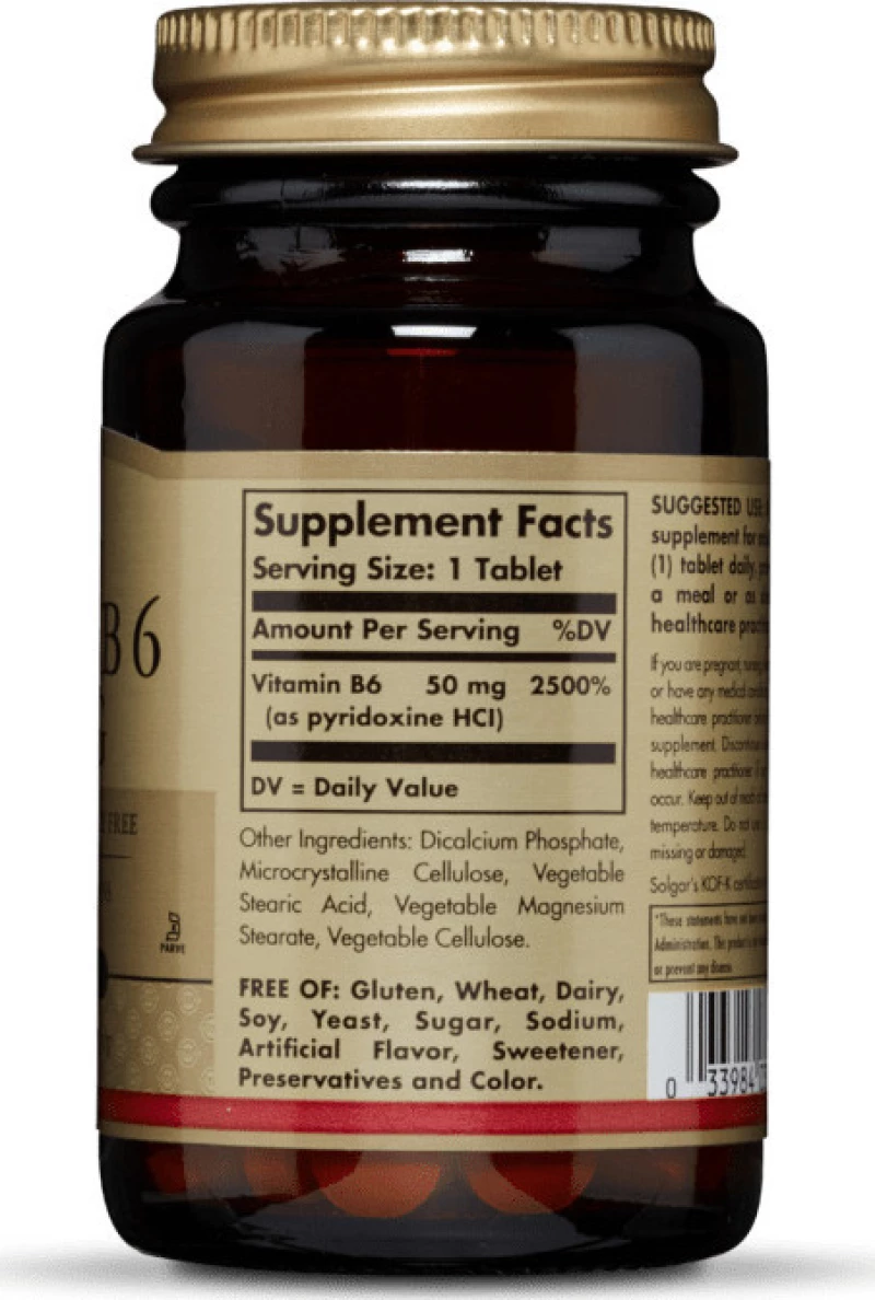 Solgar Vitamin B6 50mg 100 ταμπλέτες