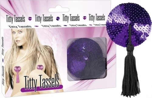 Κόσμημα στήθους "Titty Tassels" μοβ