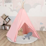 vidaXL Σκηνή Teepee Peach Skin με Σάκο Ροζ