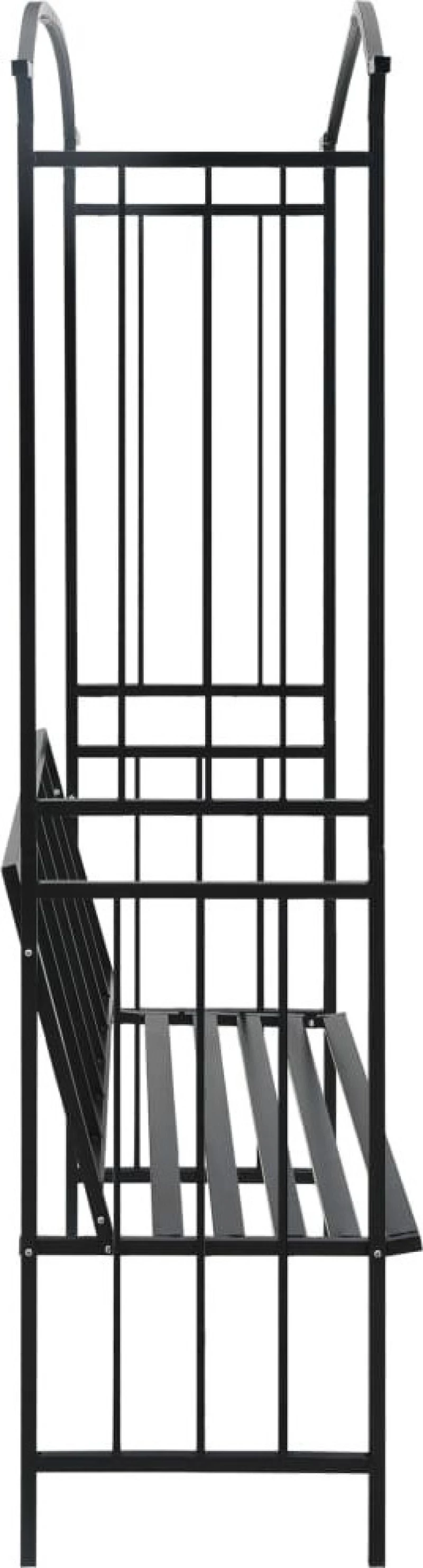 Αψίδα Κήπου με Παγκάκι Μαύρη 114x45x205cm Σιδερένια 47093