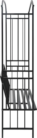Αψίδα Κήπου με Παγκάκι Μαύρη 114x45x205cm Σιδερένια 47093