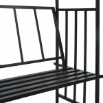 Αψίδα Κήπου με Παγκάκι Μαύρη 114x45x205cm Σιδερένια 47093