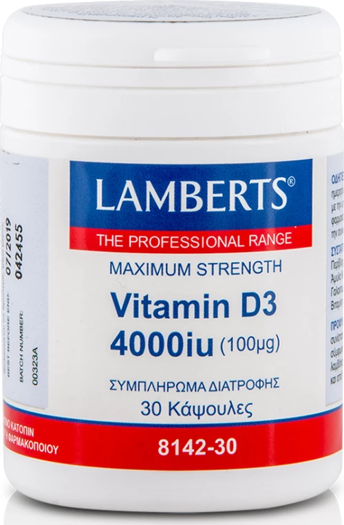Lamberts Vitamin D3 4000iu 30 κάψουλες