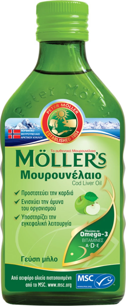 Moller's Μουρουνέλαιο Cod Liver Oil 250ml Μήλο