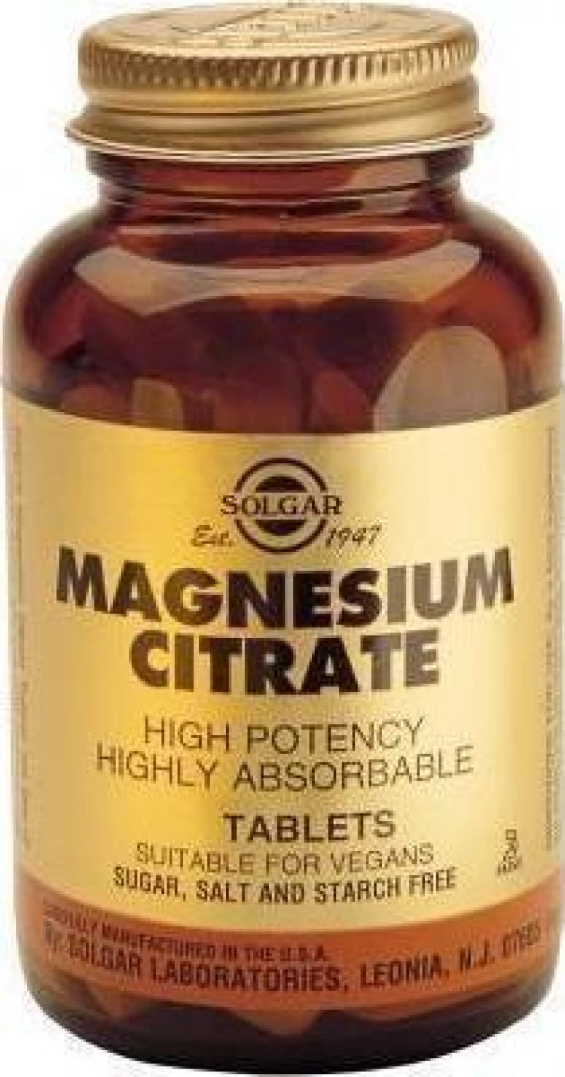 Solgar Magnesium Citrate 200mg 120 ταμπλέτες