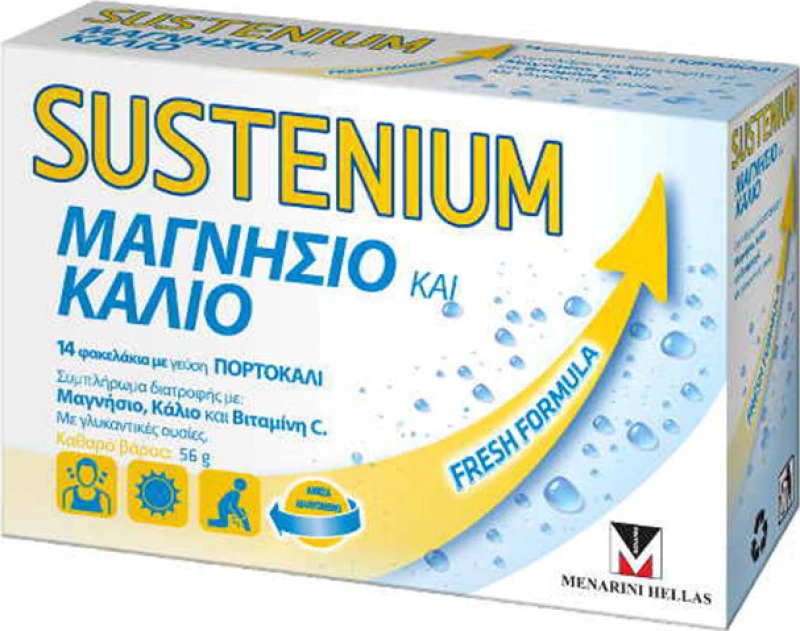 Menarini Sustenium Μαγνήσιο & Κάλιο 14 φακελάκια