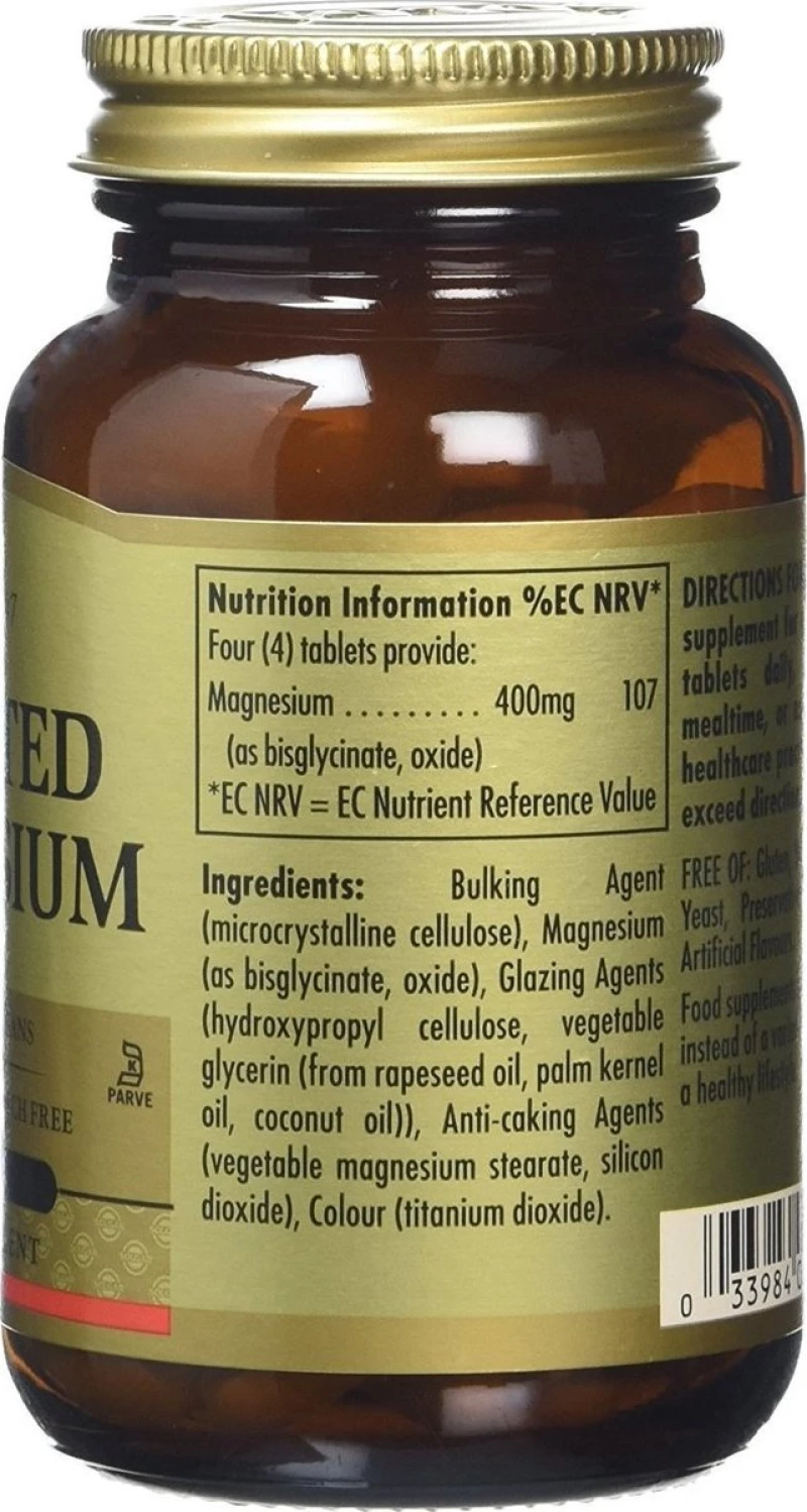 Solgar Chelated Magnesium 100 ταμπλέτες