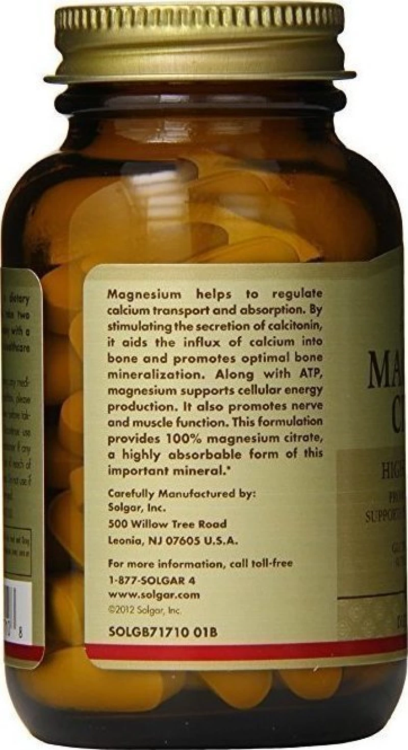Solgar Magnesium Citrate 200mg 60 ταμπλέτες
